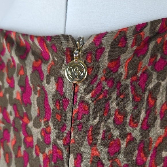Michael Kors Sleeveless Ruched Leopard Print Sheath Dress Size M - Picture 5 of 10